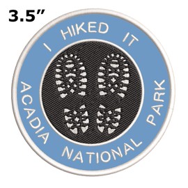 I Hiked It! Acadia National Park Hiking Boot Embroidered Premium Patch DIY Iron-on or Sew-on Decorative Badge Emblem Vacation Souvenir Travel Gear Clothes Appliques