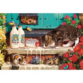 100 Piece Puzzle for Kids and Adults - Cat and Cute Kitten Theme - Doorstep Raiders - Suitable for Seniors