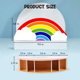 GAMENOTE GAMENOTE Rainbow Wooden Desk Organizer C Natural Wood, No Smell, Childfriendly Pen Pencil Holder Caddy for Office Supplies, Classroom,Study AreaC Cute Storage for Kids Present