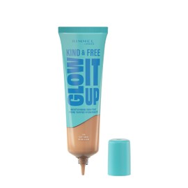 Rimmel London Kind & Free Glow It Up Moisturising Foundation, 200, Soft Beige, Soothes Sensitive Skin, Healthy and Radiant Complexion, Moisturises for the Whole Day, 30 ml
