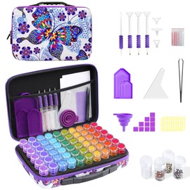 ZORETCO Diamond Painting Storage Case,60 Slots Diamond Art Kits with Accessories for Craft Jewelry Beads Organizer Boxes