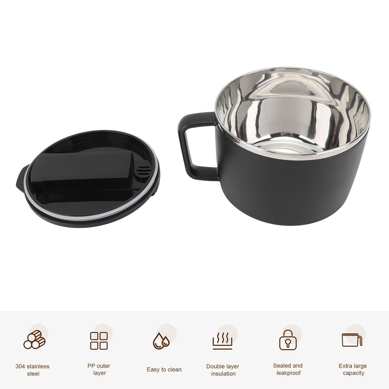 304 Stainless Steel Instant Noodle Bowl 1200ML Large Capacity Noodle
