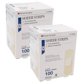 Henry Schein Adhesive Sheer Bandage Strips, 1" x 3", Sterile, Box of 200