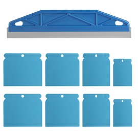 Paint Trim Guard,12" Stainless Steel Paint Shield for Cutting in Tools for Painting,Edger Edge Painting Tool, pPaint Guard for Skirting Board Smearing,with 8 Wallpaper Scrapers for Decorating Tools