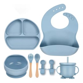 Lostrain Set De Alimentación Para Bebé Plato Bebé Vajilla De Silicona