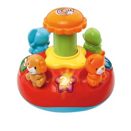VTech Push & Play Spinning Top | Music, Lights, Animals, Shapes and Colours | Great for Motor Skill, Tactile Stimulation, Language Development & Suitable for Ages 6 Months +
