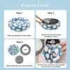 JOEJOY Jacquard Donut Round Dog Beds Medium Sized Dog,Blue 30x30x8in,