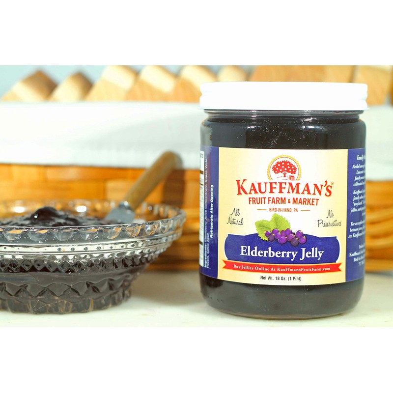 Kauffman Orchards Elderberry Jam, All Natural, No Preservatives, 18 Oz.