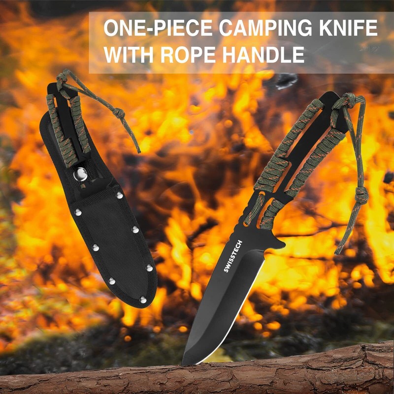 Swiss+Tech 8Pack Hatchet and Machete Axe Fixed Blade Hunting Knife