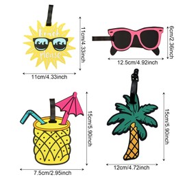 SSKHE 4 Luggage Tags for Suitcases, Luggage Tags with Your Name On The Beach Luggage Tags，Luggage Boarding Pass