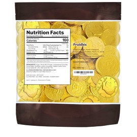 Gold Half-Dollar Milk Chocolate Coins Gelt, Made with Premium Belgian Chocolate, Kosher Certified Dairy (1 Pound)