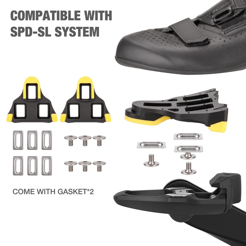 Road Bike Pedals- Ultralight Road Cycling Pedals Clipless Pedals with