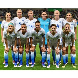 SPORTSPHOTOSUSA 2016 USA Womens Olympic Soccer Rio Brazil 8x10 Team Photo Carli Lloyd Alex Morgan Tobin Heath Hope Solo