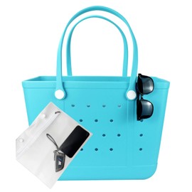 UeKeKicg X Large Waterproof Washable Tip Proof Durable Open Tote Bag for the Beach Boat Pool Sports 11(Blue1)