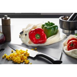 GEFU AWARE, 12717 Fruit and Vegetable Net, 3 Pieces, Size S, M, L, Reusable Vegetable Bags, Zero Waste, Sustainable, Organic