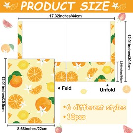 Fruit Design File Folders Colorful Fruit Pocket Folders Set Pineapple Strawberry Watermelon Orange File Folders for Office Supplies Teachers School Office Gifts Supplies Assorted Styles 12 Count