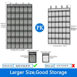 zebricolo,classroom cell phone holder, 42 Expandable pockets,teacher must haves,Classroom Organization and Storage,Durable and versatile, 42 number stickers,classroom decor,pocket chart, Grey/Black