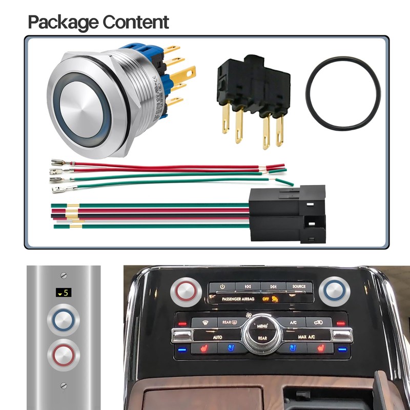 25MM Big Latching Push Button Switch 1inch DPDT Waterproof IP67