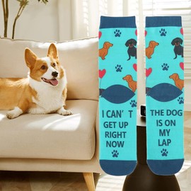 Onperpoe Dog Themed Funny Socks, Novelty Socks Animal Socks Dachshund Gifts for Dog Lovers, Crazy Cute Socks Dog Socks Women Men Valentines Birthday Gifts