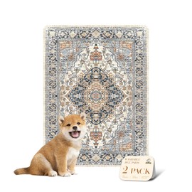 nunubaby Reusable Potty Pads for Dogs for Crates and Floors. Washable Pee Pads for Dogs, Stylish, Non-Slip and Leak-Proof Pee Pads. (Beige/Multi, 18" x24")