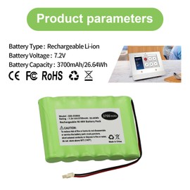 MULS 300-03866 Battery Compatible with Honeywell Alarm Lynx 5100, 5200, 5210, Lyric Controller, Lyric Keypad LCP500-L, LYNXRCHKIT-SHA, OSA214, LCP500-4B 7.2V 3800mAh