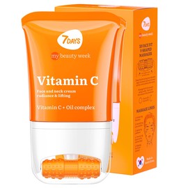 7DAYS Korean Vitamin C Face Cream with Massage Roller - Glow Effect & Radiance - Cream Against Pigment Spots for Face & Neck, Complexion Balancing, 80 ml