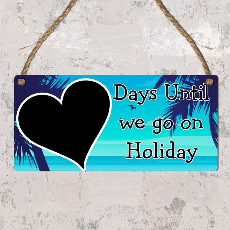 Days Until We Go on Holiday" Countdown Plaque | Beach-Themed