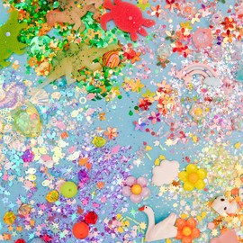 Glo Pals Fun Fillers Sensory Play Accessories Pack, Themed Accessories for Sensory Bins (Explore + Learn – ABC & 123, Auto, Safari, Shapes + Sports)