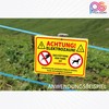 High-Quality Sign Made of Aluminium Dibond with Anti-Graffiti Paint "Achtung