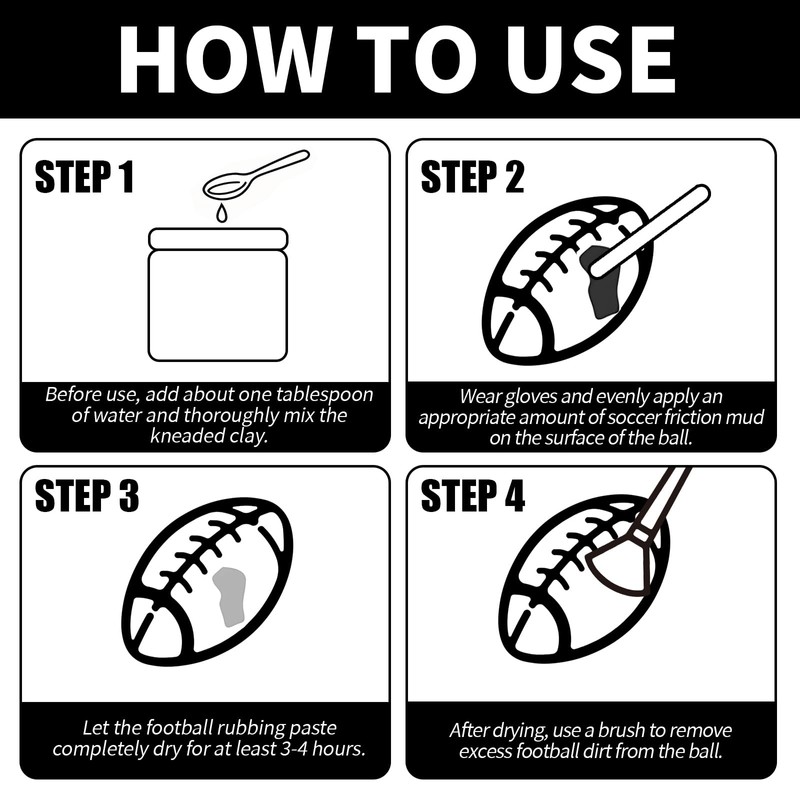 Football Mud, Football Rubbing Mud, Enhance Grip and Deepen Leather