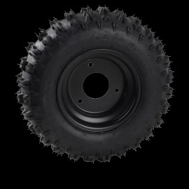 Unbranded 2 Pack Rear Tire Assembly Replacement for Mower ATV Buggy Scooter 4.10-6'' Black