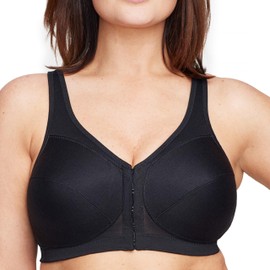 Glamorise Women's MagicLift Front Close Posture Back Support Bra #1265, Black, 38D