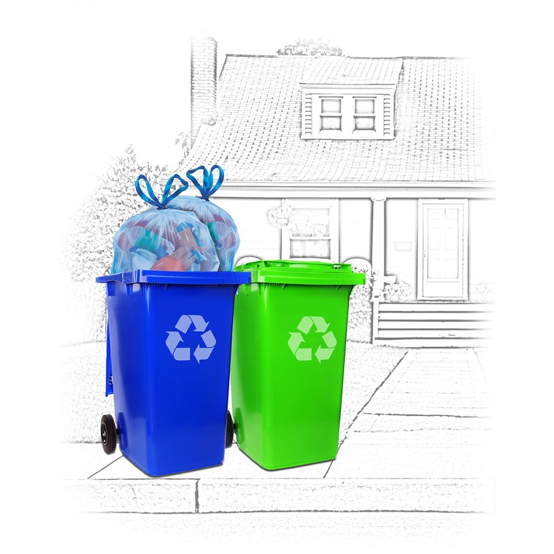 Hefty Recycling Large Trash/Garbage Bags (Blue, Drawstring, 30 Gallon, 36