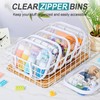 Qiyaz 15 Pcs Clear Hard Shell Zipper Case Plastic Bins