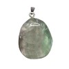 KRIO Fluorit Scheibenstein Therapiestein als Anhänger mit Silberöse