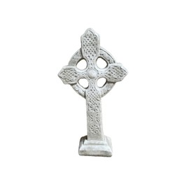 Solid Rock Stoneworks Cross on Base for Garden, Concrete, 16 Inches Tall (Marble Tone)