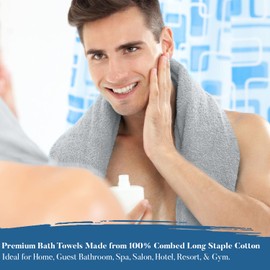 DAN RIVER 100% Luxurious Cotton Bath Towels Set - Premium Quality Pack of 4 - Ultimate Comfort and Absorbency for Bathroom, Home & Spa (27x54 in) – Highrise