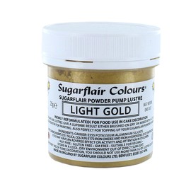 Sugarflair Light Gold E171 Free Edible Glitter Dust Powder Pump Refill - Food Colouring Powder, Edible Colour Dust, Brush On or Add Rejuvenator for a Paint Effect - 25g