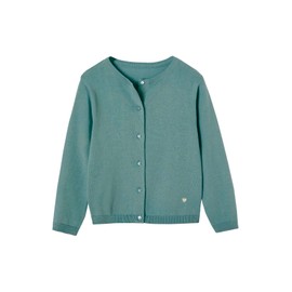 Vertbaudet Basics Girls' Cardigan Oeko-Tex Emerald Green 146/152, Green
