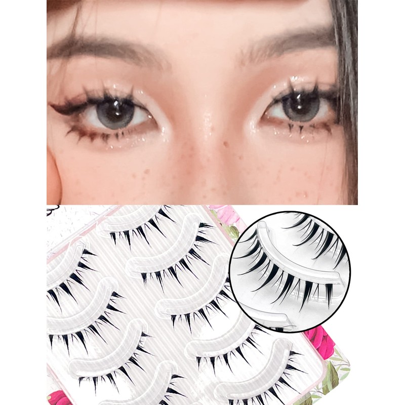 happykau False Eyelashes, 5 Pairs Natural False Eyelashes, Natural Eyelashes,