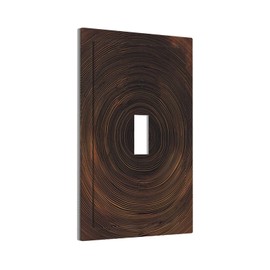 CZRPKEN Toggle Light Switch Cover Abstract Art Geometric Spiral Design with Wood Grain Texture 1 Gang Decorative Wall Plate Polycarbonate for Contemporary Bedroom & Workspace Design