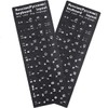 2 Pack Universal Russian Keyboard Stickers Black Background with, White