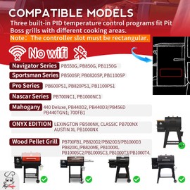 Rectangular PID Digital Controller (NO WiFi) Replacement Part for Pit Boss 440-1150: Navigator, Sportsman, NASCAR, Mahogany, Competition, Onyx Edtion,Pro Series Wood Pellet Grills & Smokers