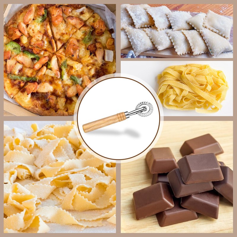 JJUNW Pasta Cutter Wheel, Ravioli Cutter Wheel with Roller, Dumpling