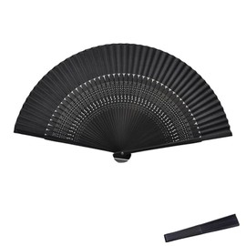 YIBOOOM Silk, Bamboo Fan, Simple, Plain, High Quality Silk Fan, Short Fan, Large, Yukata, Kimono, Japanese Accessories, Kabuki Accessories, Fireworks Displays, Mother's Day, Father's Day, Summer