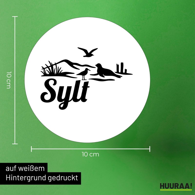 Huuraa Aufkleber Sylt Strandmotiv Geschenk 10cm Sticker Sylt Geschenkidee