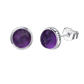 Amethyst Earrings Sterling Silver Gemstone Post Earrings Amethyst Jewelry Giftf for Women