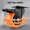 ASRINIEY Casters, 3" Caster Wheels, Orange Polyurethane Castors, Top Plate