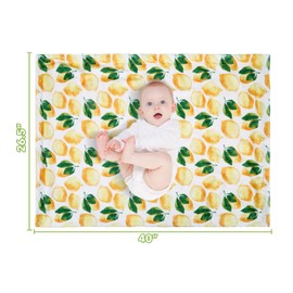 Lemon Baby Blanket for Boys Girls Soft Fleece Minky Blanket with Dotted Backing Double Layer Newborn Toddler Blankie for Nursery Stroller Crib Gift to Son Nephew Grandson 26.5 * 40 Inches