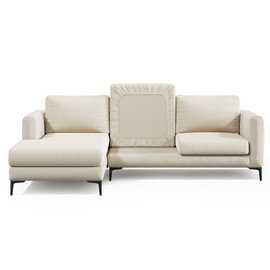 Nolan Interior Magic Sofa Cover - Wheat Pet-Proof Chaise Cushion Cover - Medium, Ivory Beige - Easy Installation, Stain Resistant, Machine Washable, Stretchy Covers for Sectional Couches and Sofas